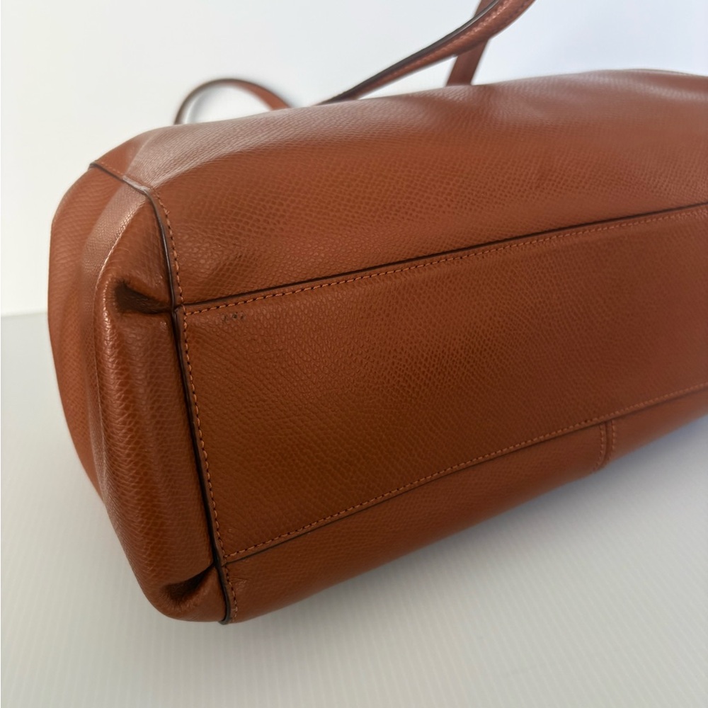 Coach | Christie Crossgrain Leather Satchel shoulder bag Saddle EUC - Picture 9 of 14